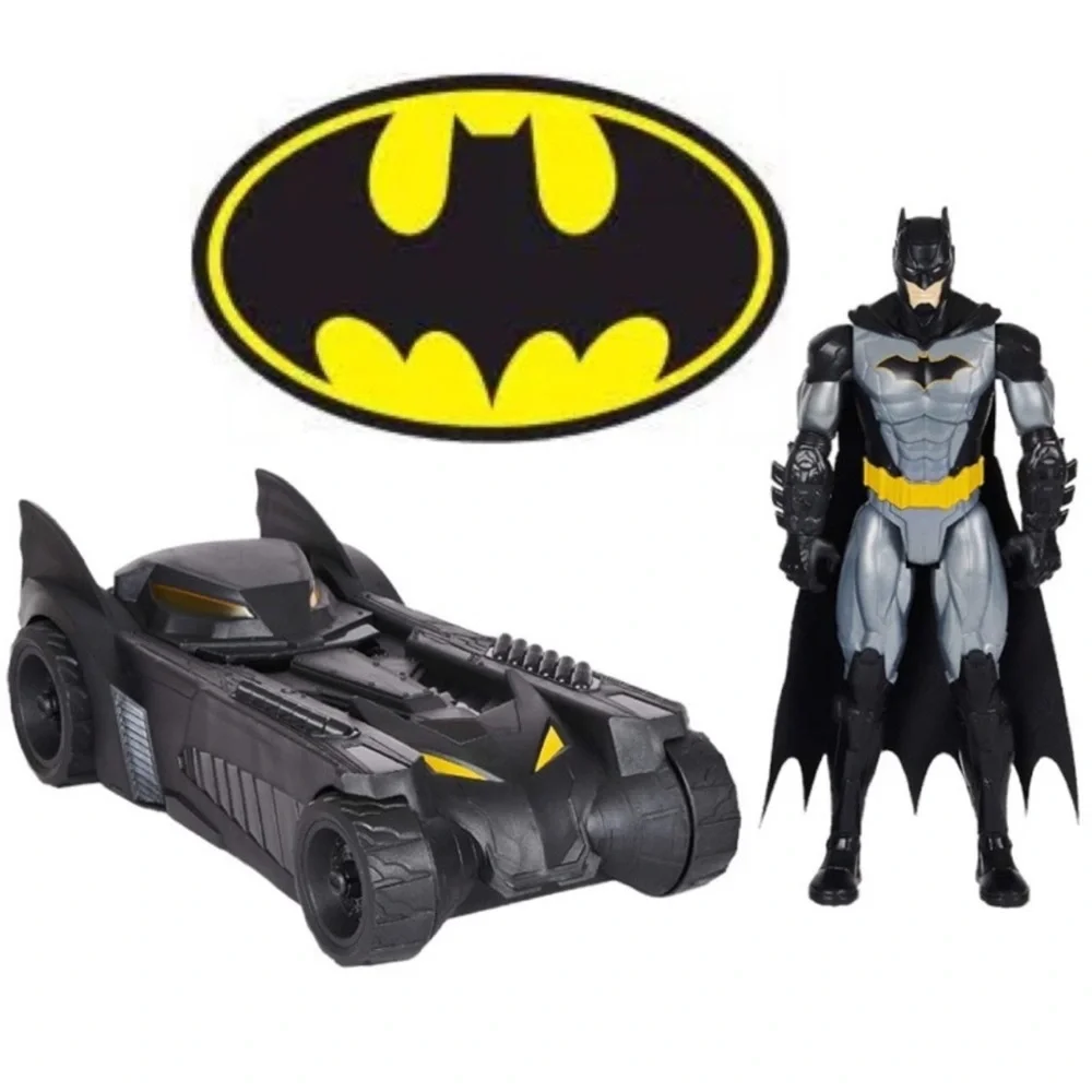 Batman DC Comics Black Gray Caped Crusader Batmobile Batman Figure Car Toys